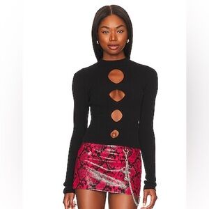 NBD revolve turtleneck long sleeve cut out knit size small